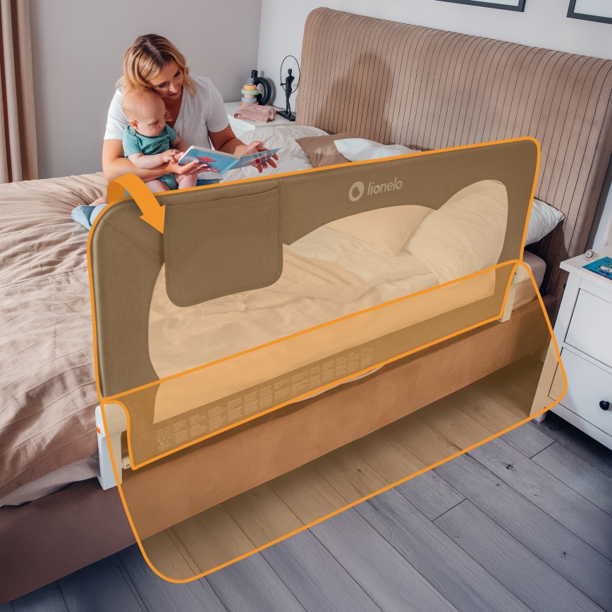 Lionelo - HANNA Bed Safety Rail Beige Melange
