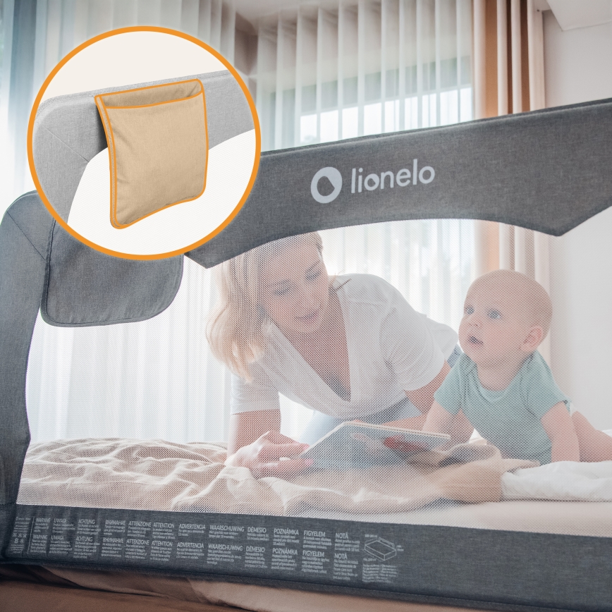 Lionelo - HANNA Bed Safety Rail, Grey Melange
