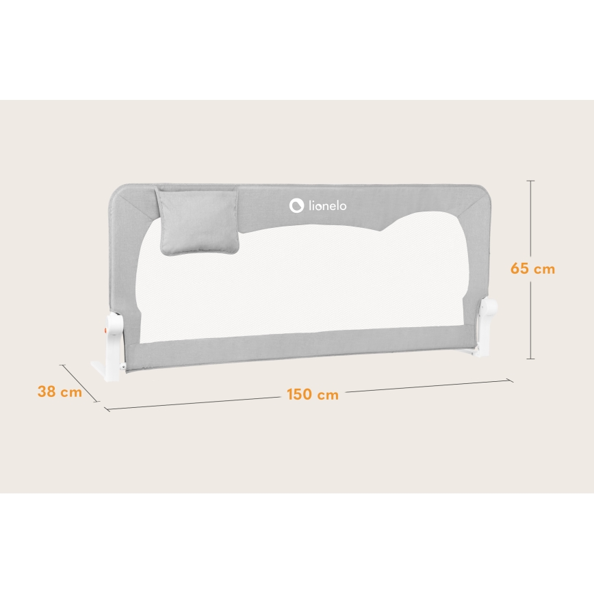 Lionelo - HANNA Bed Safety Rail, Grey Melange