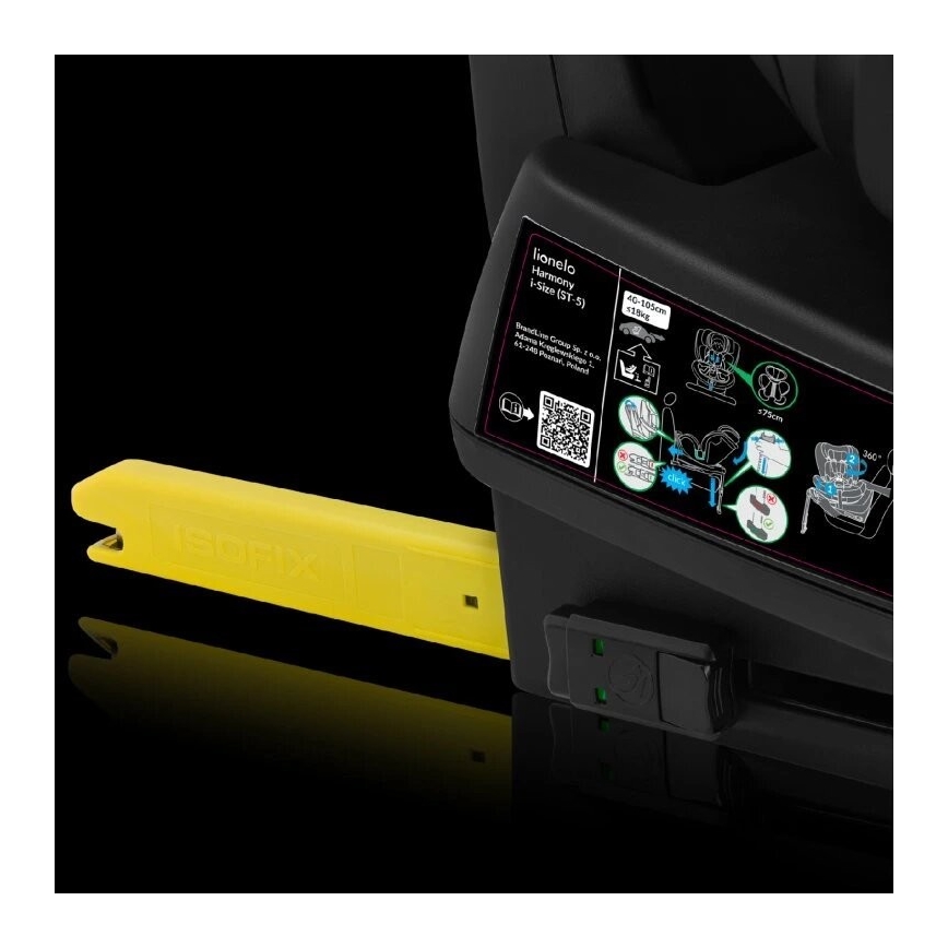 Lionelo - HARMONY i-Size Car Seat with Rotating Base 40-150 cm Black