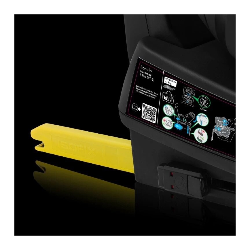 Lionelo - HARMONY i-Size Child Car Seat with Rotating Base 40–150 cm Grey