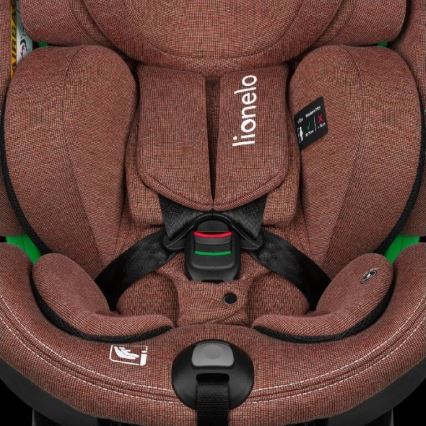 Lionelo HARMONY i-Size Rotating Car Seat with Base, 40–150 cm, Brick Red