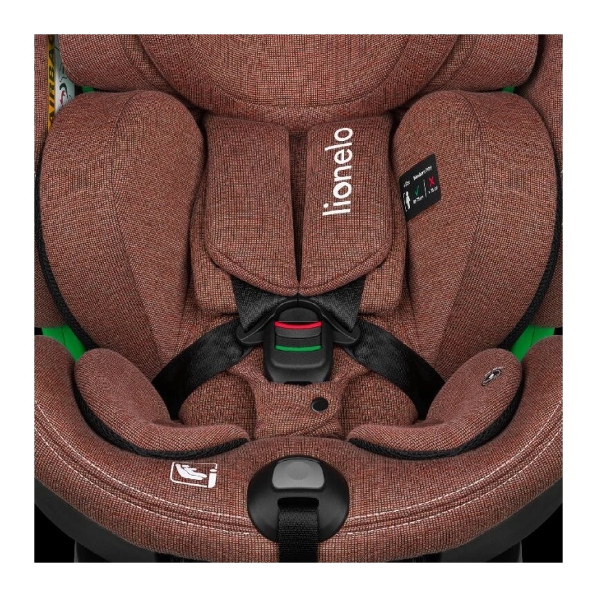 Lionelo HARMONY i-Size Rotating Car Seat with Base, 40–150 cm, Brick Red