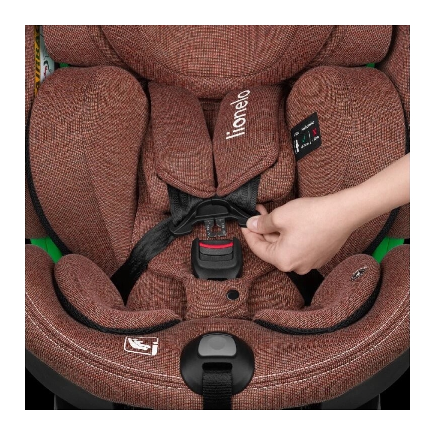 Lionelo HARMONY i-Size Rotating Car Seat with Base, 40–150 cm, Brick Red