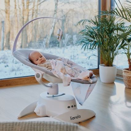 Lionelo - IRIS Baby Bouncer with Built-in Melody, 4xAA, Beige Sand
