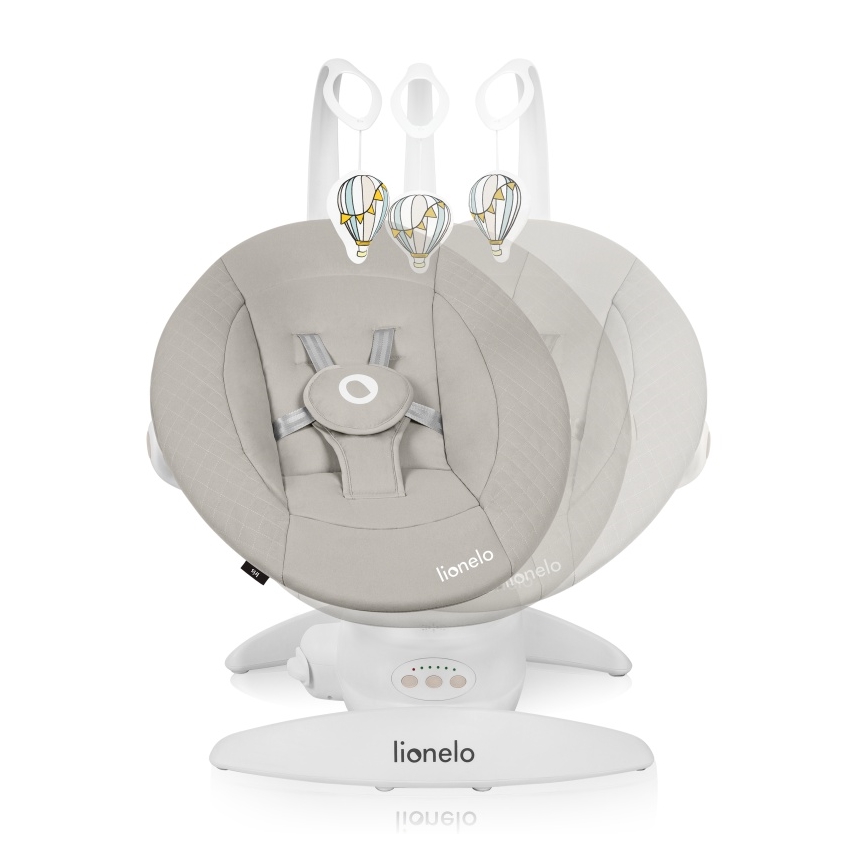 Lionelo - IRIS baby bouncer with melody, 4xAA, Beige Sand
