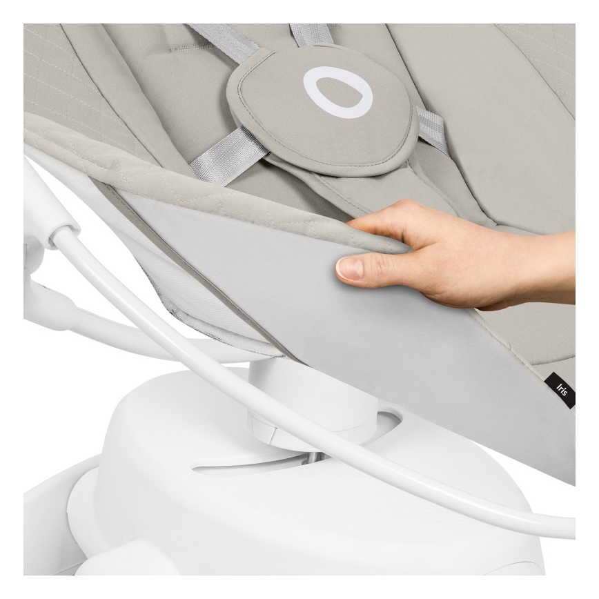 Lionelo - IRIS baby bouncer with melody, 4xAA, Beige Sand