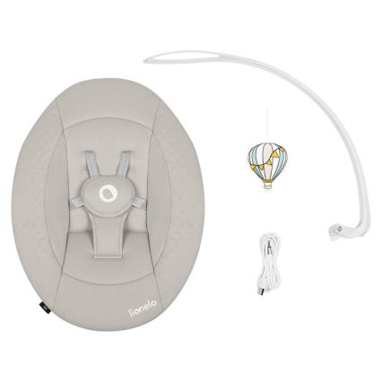 Lionelo - IRIS baby bouncer with melody, 4xAA, Beige Sand