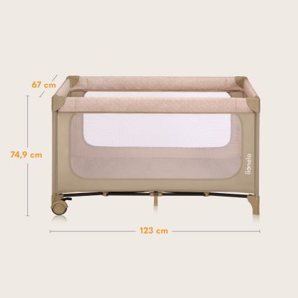 Lionelo - JASMIN EASY FOLD Travel Cot Beige Sand