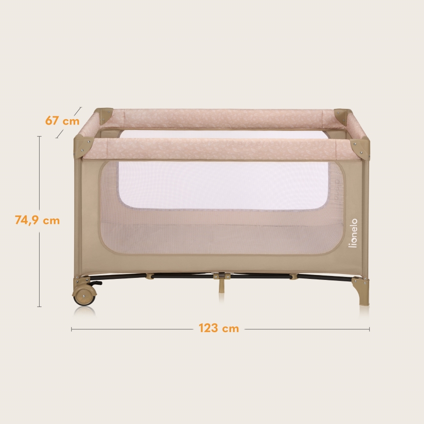 Lionelo - JASMIN EASY FOLD Travel Cot Beige Sand