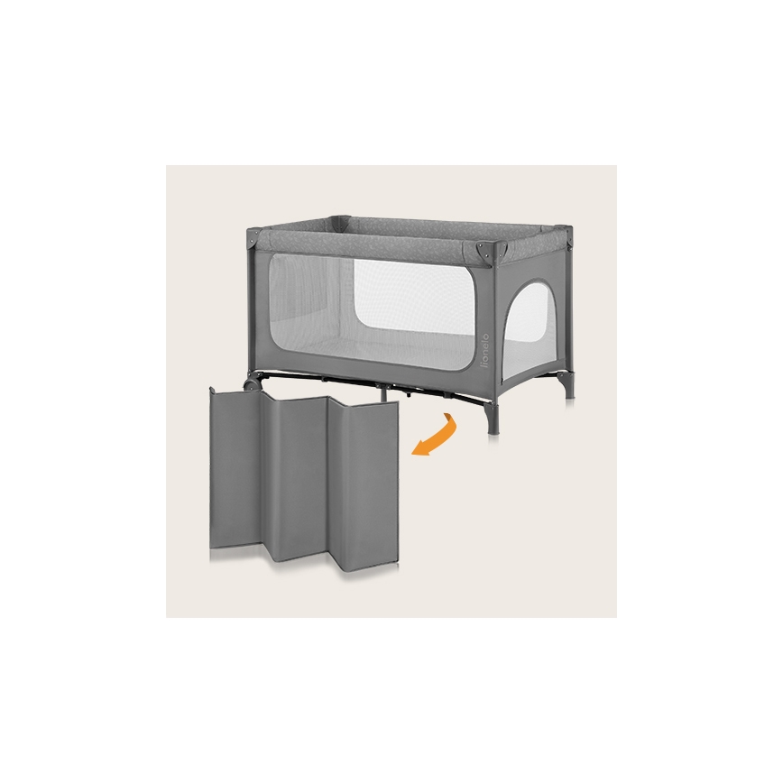 Lionelo - JASMIN EASY FOLD Travel Cot Grey Stone