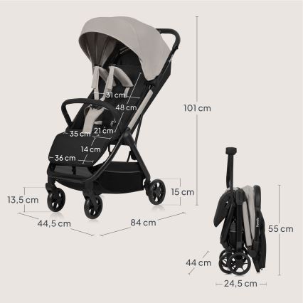 Lionelo - JULIE AIR Sports Stroller Beige Sand