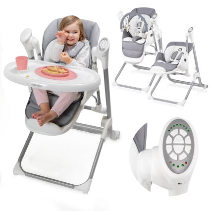 Lionelo - Kids' dining chair NILES Grey 4xAA