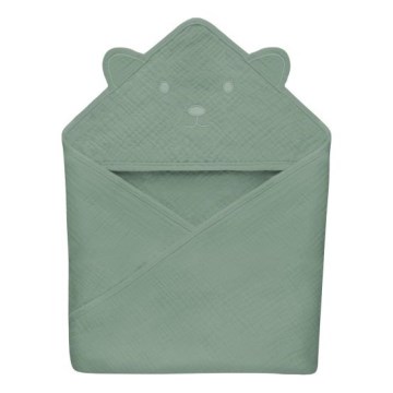 Lionelo - Kids' Muslin Hooded Towel Green Forest
