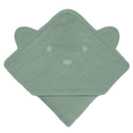 Lionelo - Kids' Muslin Hooded Towel Green Forest