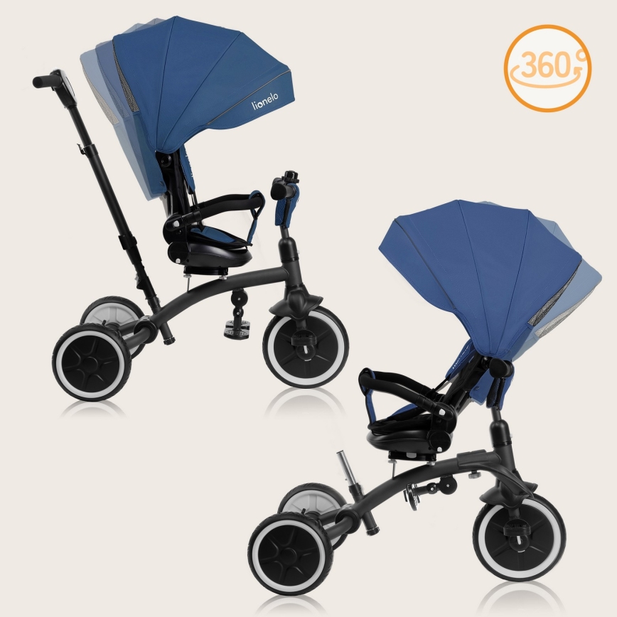 Lionelo - Kids' tricycle TRIS PLUS Blue Denim
