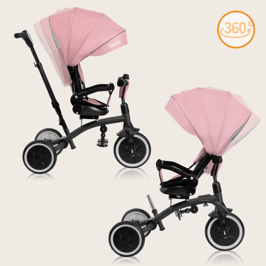 Lionelo - Kids' Tricycle TRIS PLUS Pink Rose