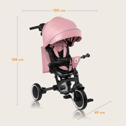 Lionelo - Kids' Tricycle TRIS PLUS Pink Rose