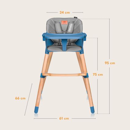 Lionelo - KOEN 2-in-1 Children's Dining Chair Blue Sky
