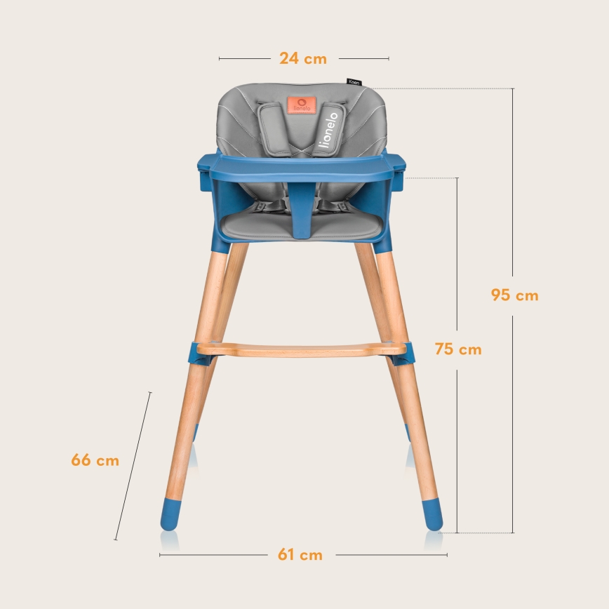 Lionelo - KOEN 2-in-1 Children's Dining Chair Blue Sky