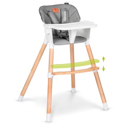Lionelo - KOEN 2-in-1 Children's Highchair Grey Stone