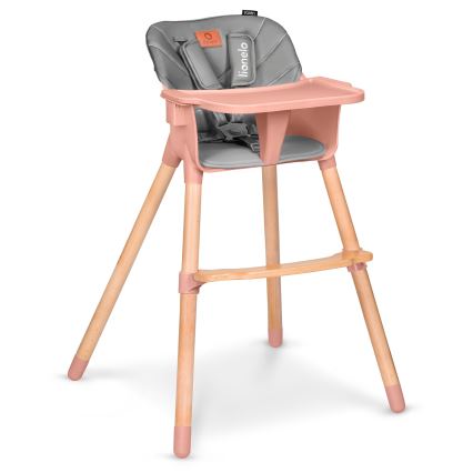 Lionelo - KOEN 2-in-1 Kids' Dining Chair, Pink Rose