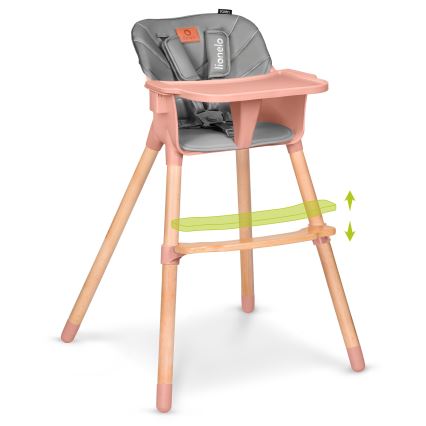 Lionelo - KOEN 2-in-1 Kids' Dining Chair, Pink Rose
