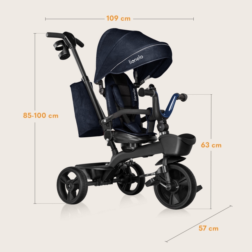 Lionelo - KORI Children's Tricycle, Navy Blue