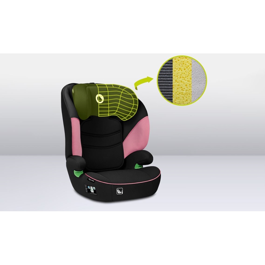 Lionelo - LARS i-Size Child Car Seat 100-150 cm Black/Pink