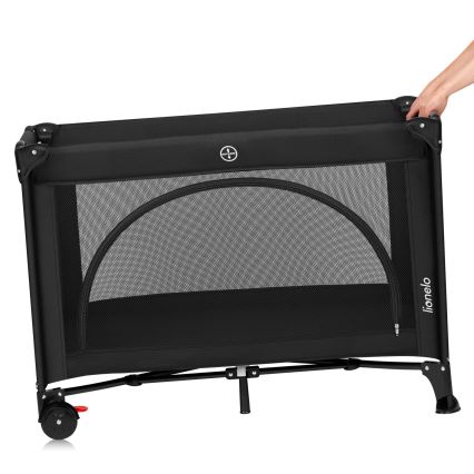 Lionelo - LAURA Travel Cot Black Carbon