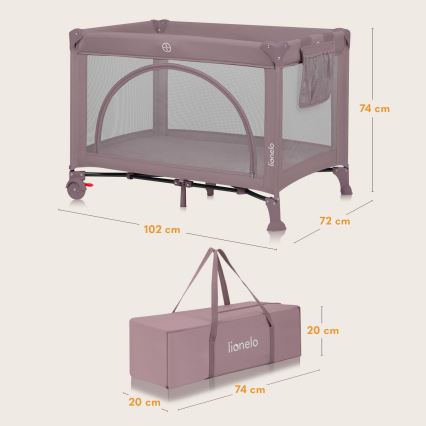 Lionelo - LAURA Travel Cot Pink Nude