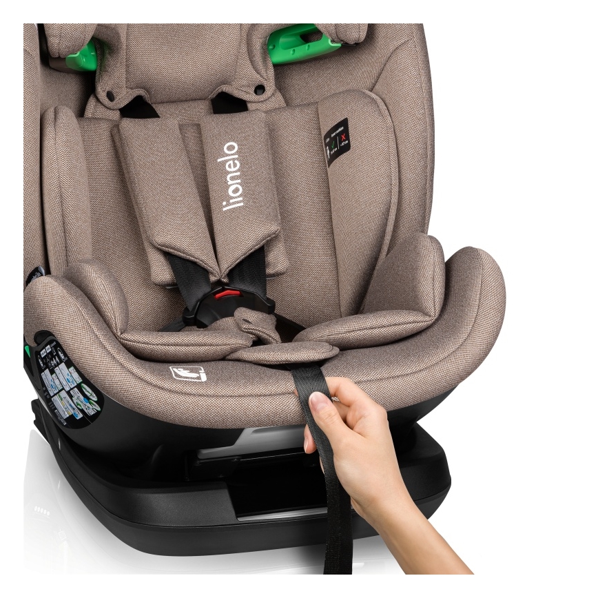 Lionelo - LAVENDER i-Size Car Seat with Rotating Base 76-150 cm Beige Latte
