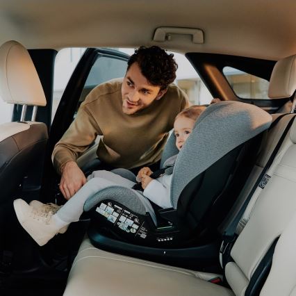 Lionelo - LAVENDER i-Size Rotating Car Seat with Base 76-150 cm Grey Stone