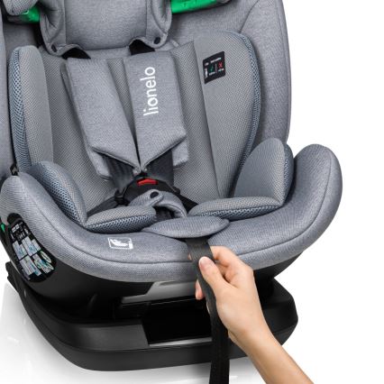 Lionelo - LAVENDER i-Size Rotating Car Seat with Base 76-150 cm Grey Stone