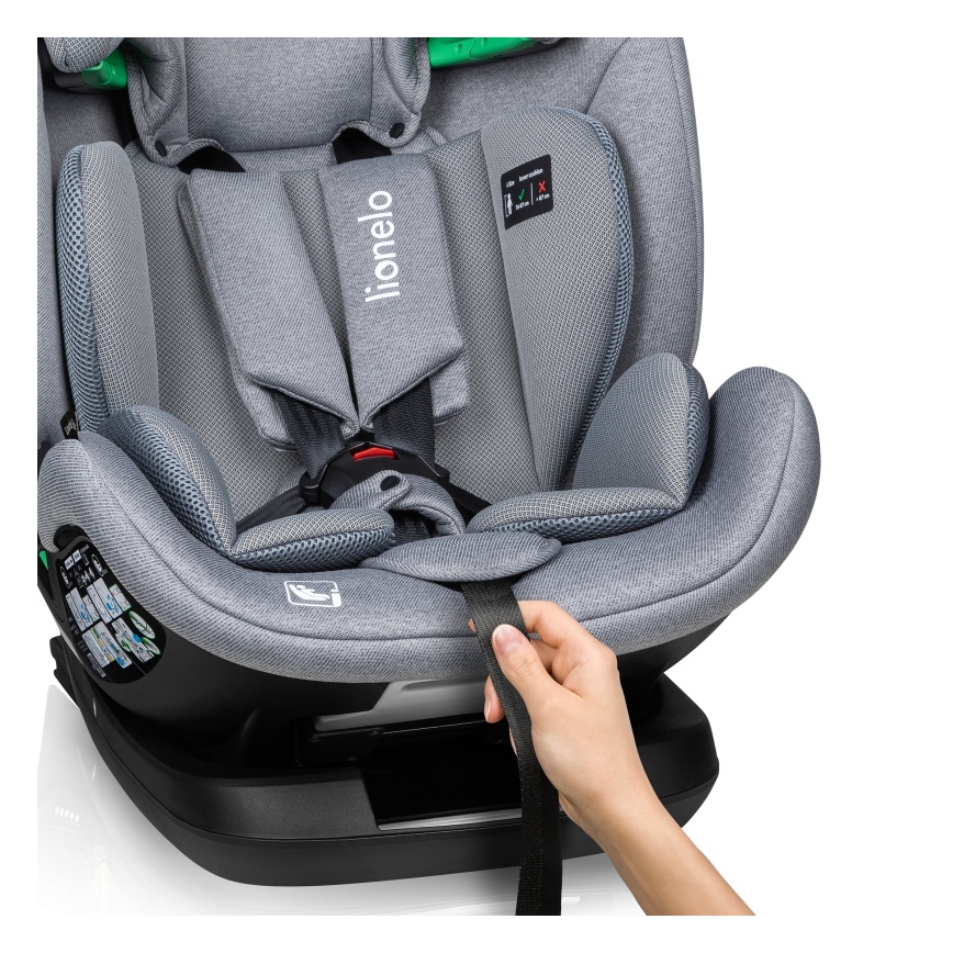 Lionelo - LAVENDER i-Size Rotating Car Seat with Base 76-150 cm Grey Stone