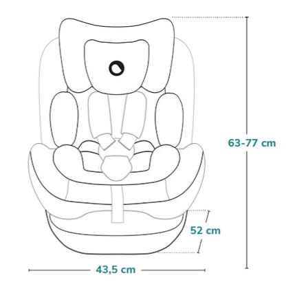 Lionelo - LAVENDER i-Size Rotating Car Seat with Base 76-150 cm Grey Stone