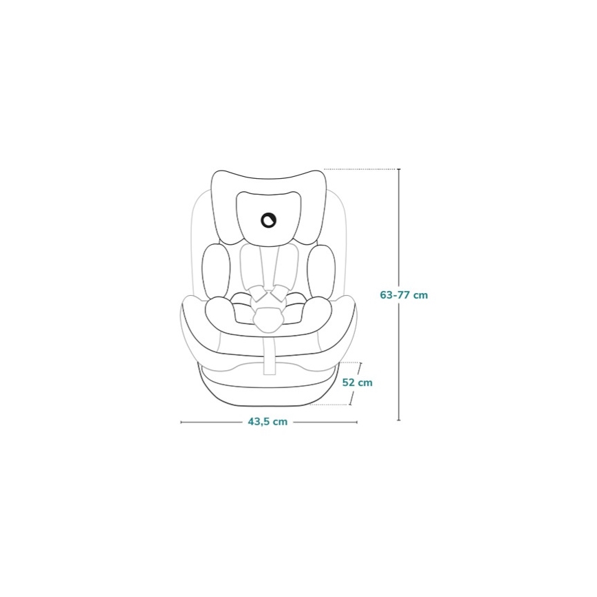 Lionelo - LAVENDER i-Size Rotating Car Seat with Base 76-150 cm Grey Stone