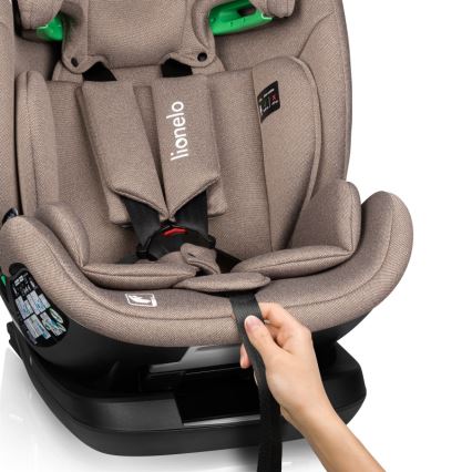 Lionelo - LAVENDER i-Size Swivel Car Seat with Base, 76-150 cm, Beige Latte