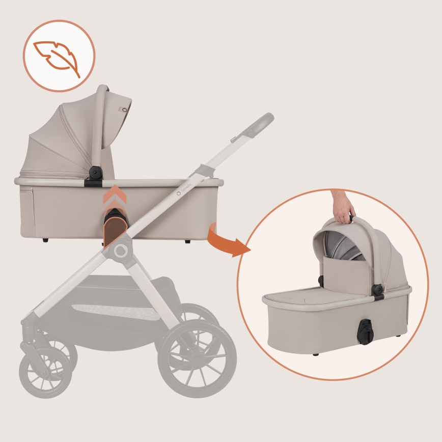 Lionelo - LAYLA 2-in-1 Combination Stroller Beige Sand