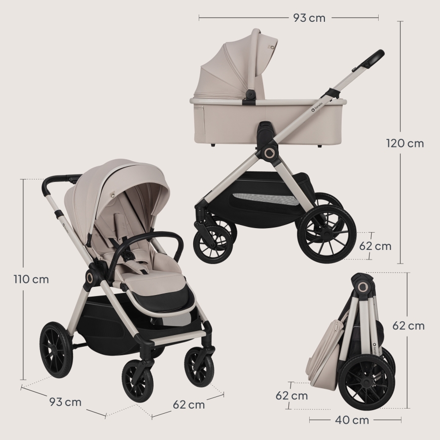 Lionelo - LAYLA 2-in-1 Combination Stroller Beige Sand