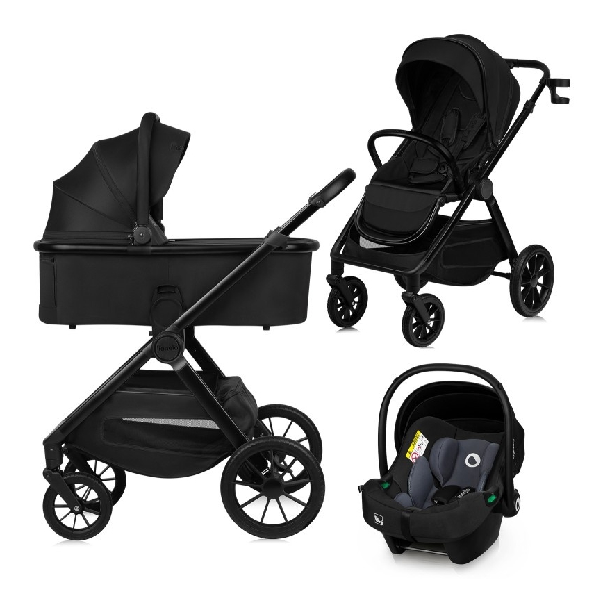 Lionelo - LAYLA 3-in-1 Combination Stroller, Black Onyx