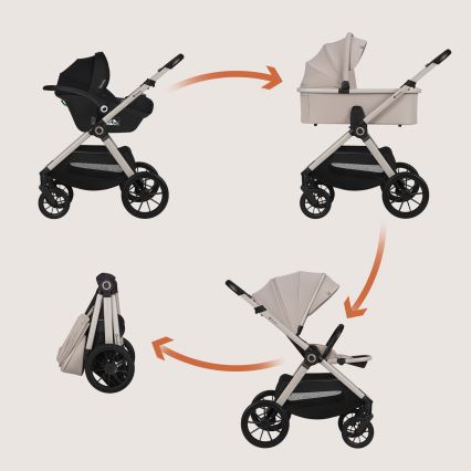 Lionelo - LAYLA 3-in-1 stroller, Beige Sand
