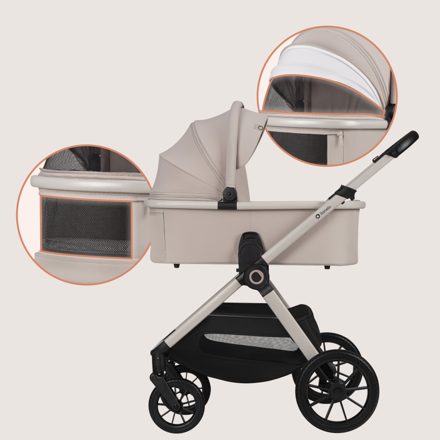 Lionelo - LAYLA 3-in-1 stroller, Beige Sand