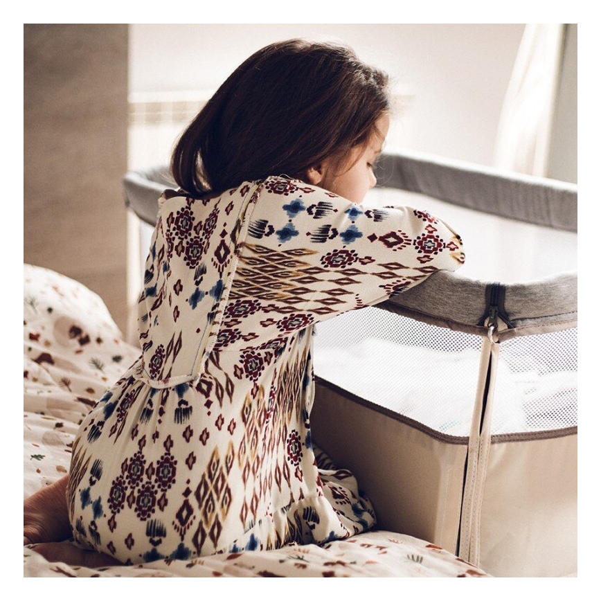 Lionelo - LEONIE 3-in-1 Baby Cot, Grey/Beige