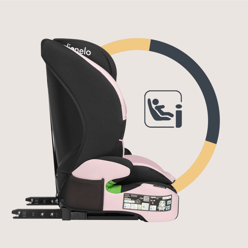Lionelo - LEVI FIX i-Size Car Seat 76-150 cm Baby Pink