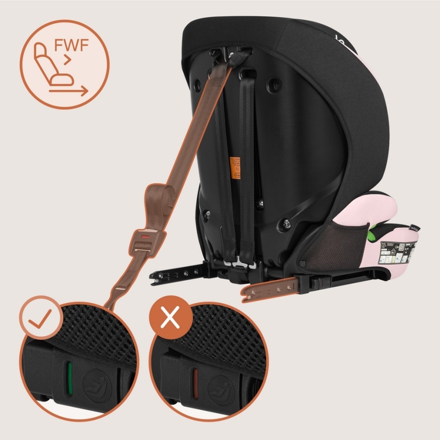 Lionelo - LEVI FIX i-Size Car Seat 76-150 cm Baby Pink