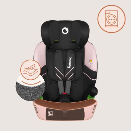 Lionelo - LEVI FIX i-Size Car Seat 76-150 cm Baby Pink