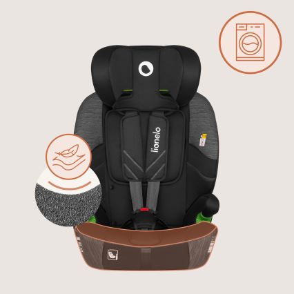 Lionelo - LEVI FIX i-Size Child Car Seat 76-150 cm Grey Stone