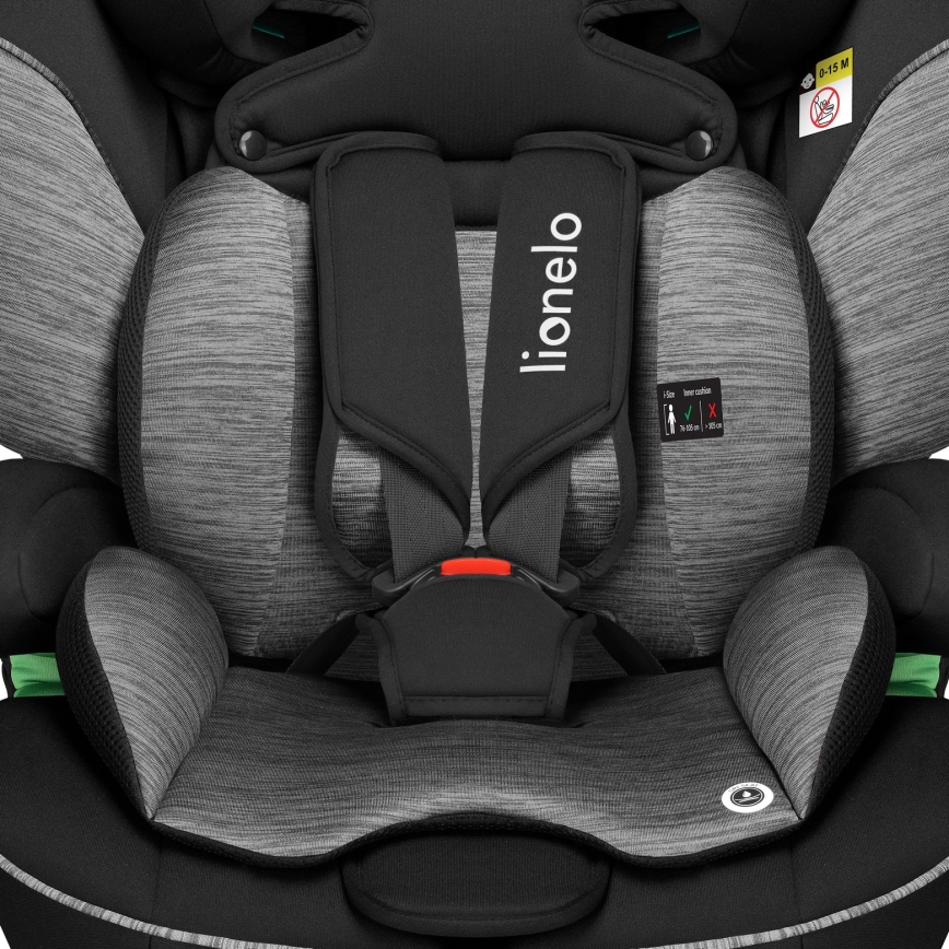 Lionelo - LEVI i-Size Car Seat 76-150 cm Black Grey