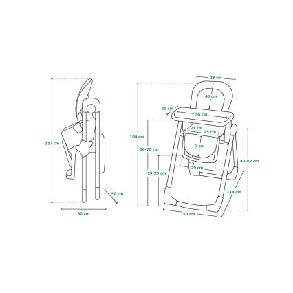 Lionelo - LINN PLUS Children's Dining Chair White/Grey
